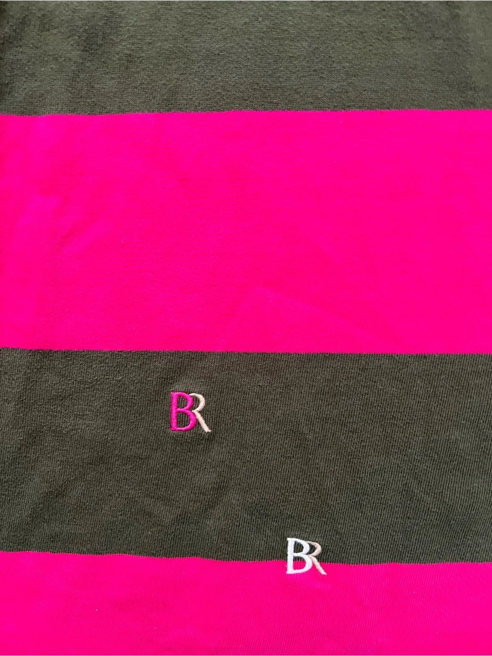 Banana Republic Striped Rugby Polo Shirt in Pink and Black Size L
